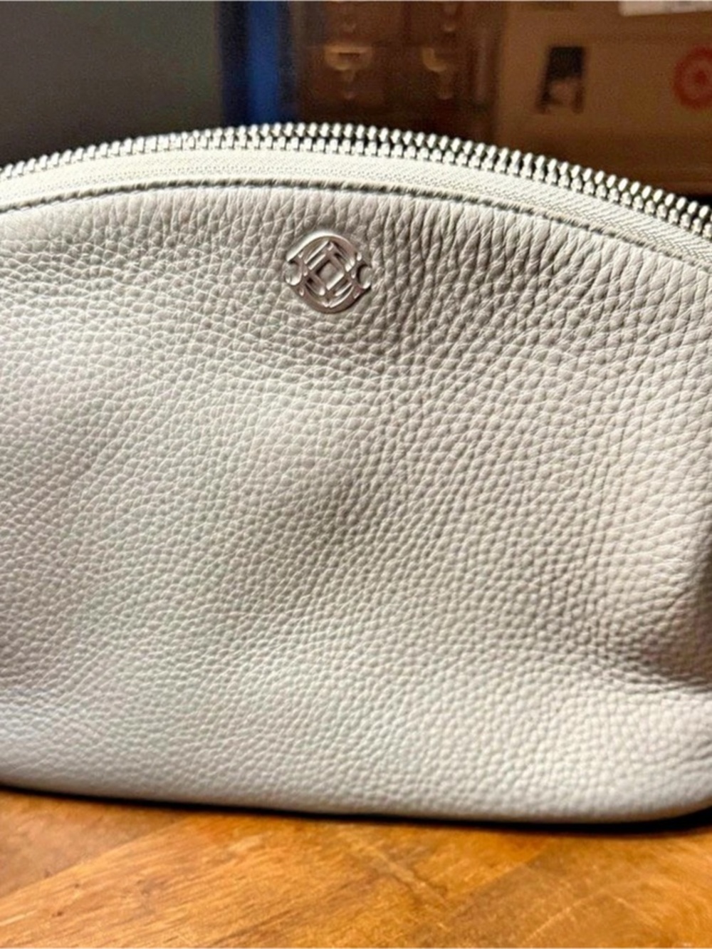 Dagne Dover large Lola Pebbled Cosmetic Bag in Gray